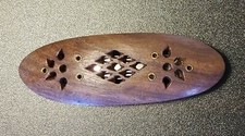 New Old Stock Carved India Wood Hair Barrette Hair Clip French Clip Closure, X 2