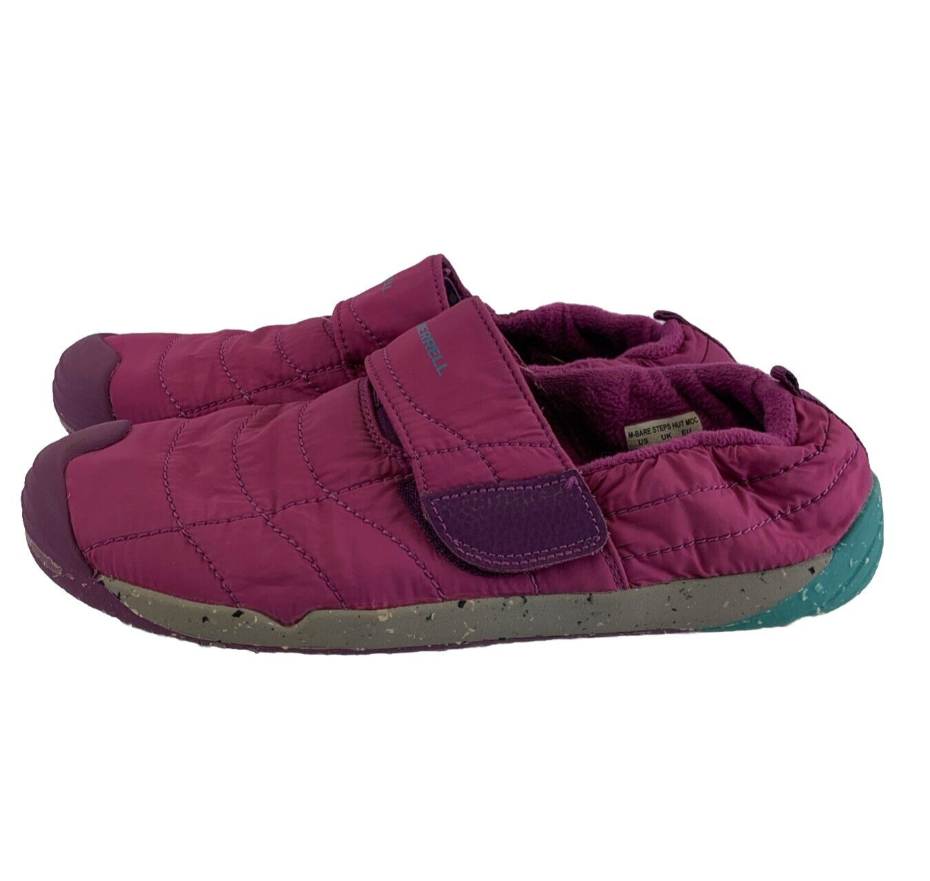 Scarpa mocassino Merrell Bare Steps Hut viola slip on foderata in pile grandi bambini giovani 7