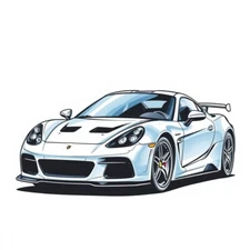 Digital picture Art of Sports car of PNG printable file