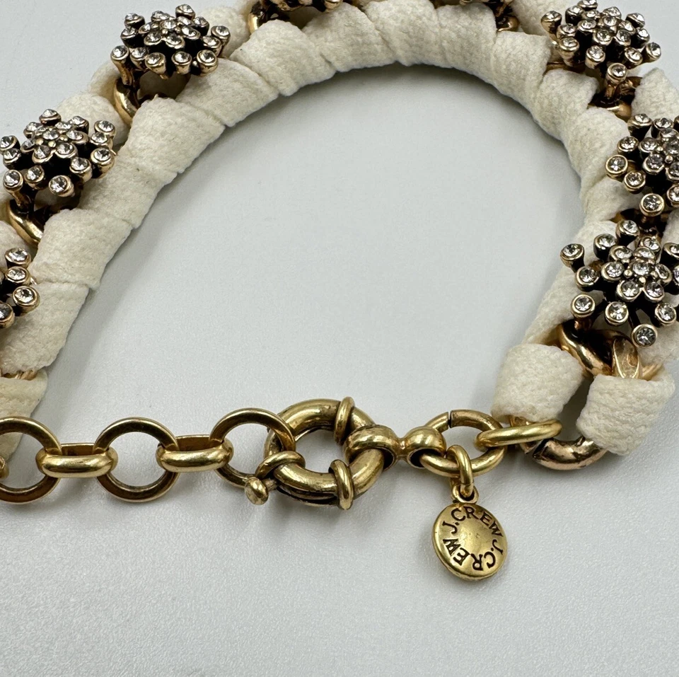 Brazalete de cadena J.Crew Calyx cristal pavé copo de nieve blanco envuelto tono dorado Foto 3 de 4