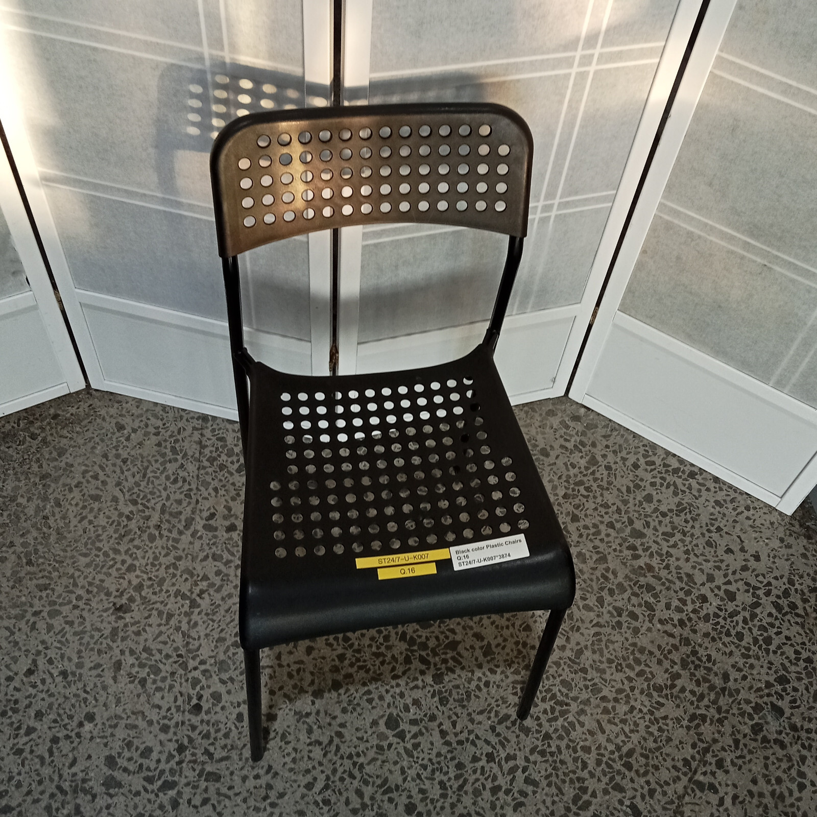 Used Stackable Black Plastic Chairs eBay
