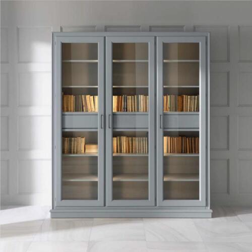 Bücherregal Bücherschrank Regal Büro Bücherregal Wohnwand Design Holz Grau Neu - Bild 1 von 3