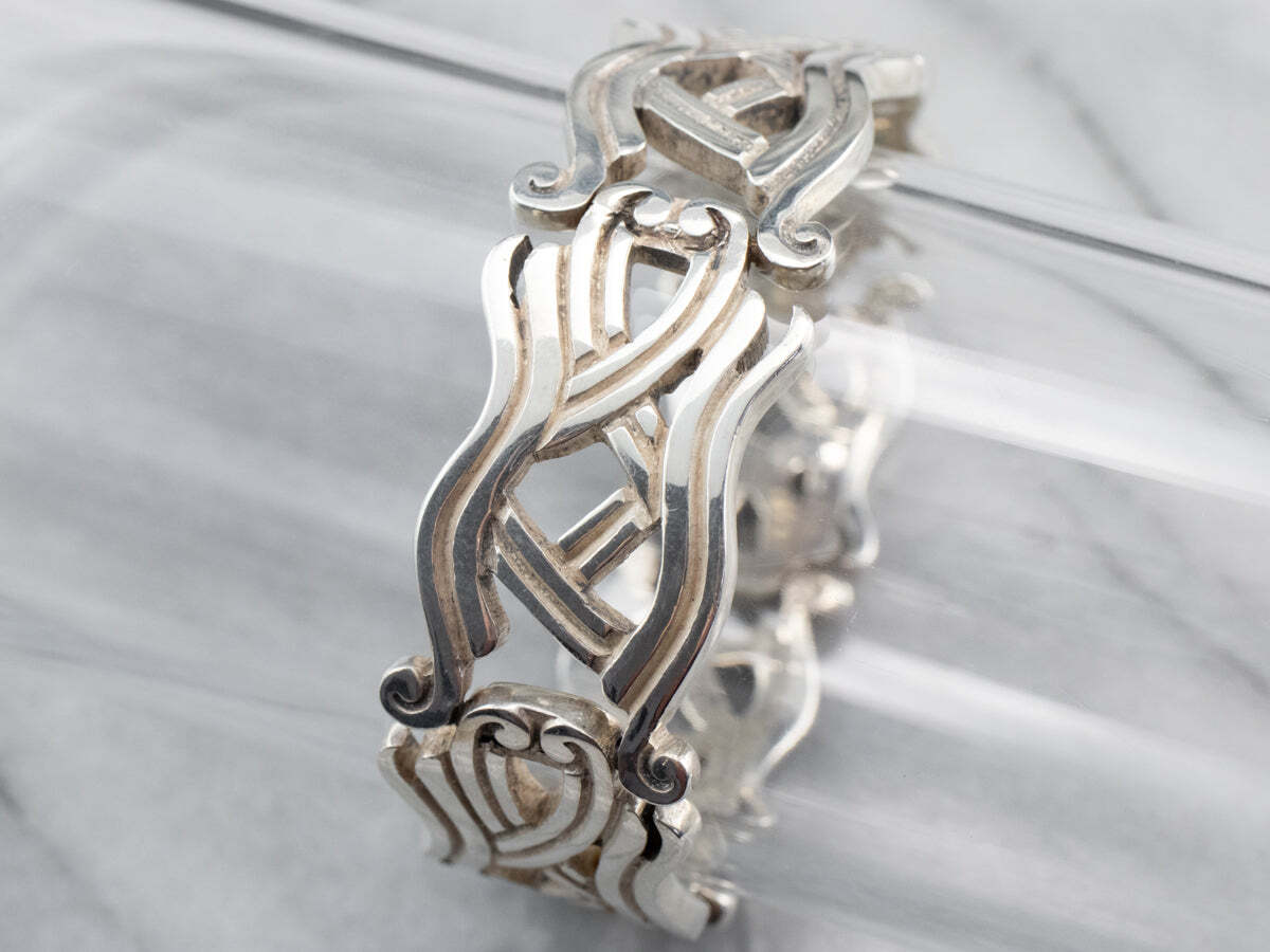 Vintage Taxco Sterling Silver Patterned Link Bracelet | eBay
