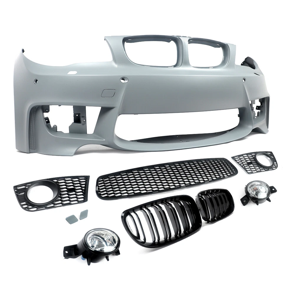 For 2008-2013 BMW E82 E88 E87 125i 128 1 Series 1M Style Front Bumper W/Fog Lamp Foto 2 de 4