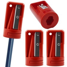 Carpenter Pencil Sharpener 4 Pack Manual Portable Woodworking Red