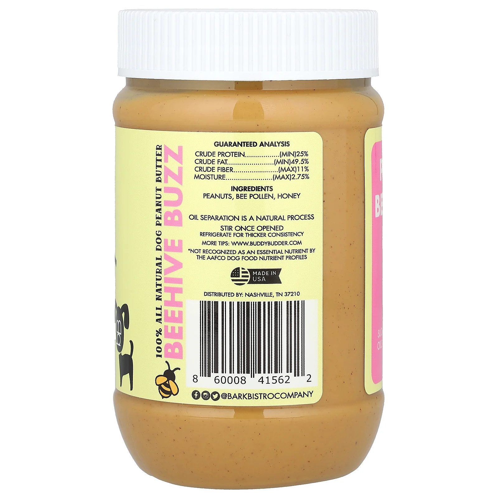 Buddy Budder, Peanut Butter, For Dogs, Beehive Buzz, 17 oz (480 g)