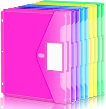 Forvencer Binder Pocket, 10 Pack Super Heavyweight Plastic Folders with Tight Cl