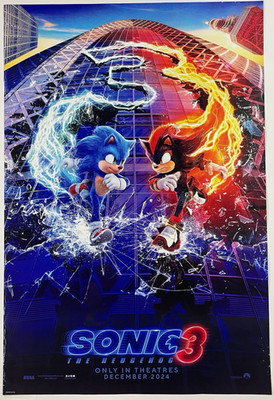 SONIC THE HEDGEHOG 3 (2024) ORIGINAL DS 27x40 MOVIE POSTER ONE SHEET
