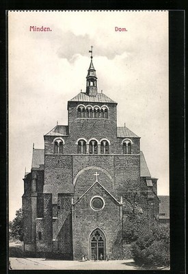 Minden I. W., cathedral from the bird's eye view, postcard 