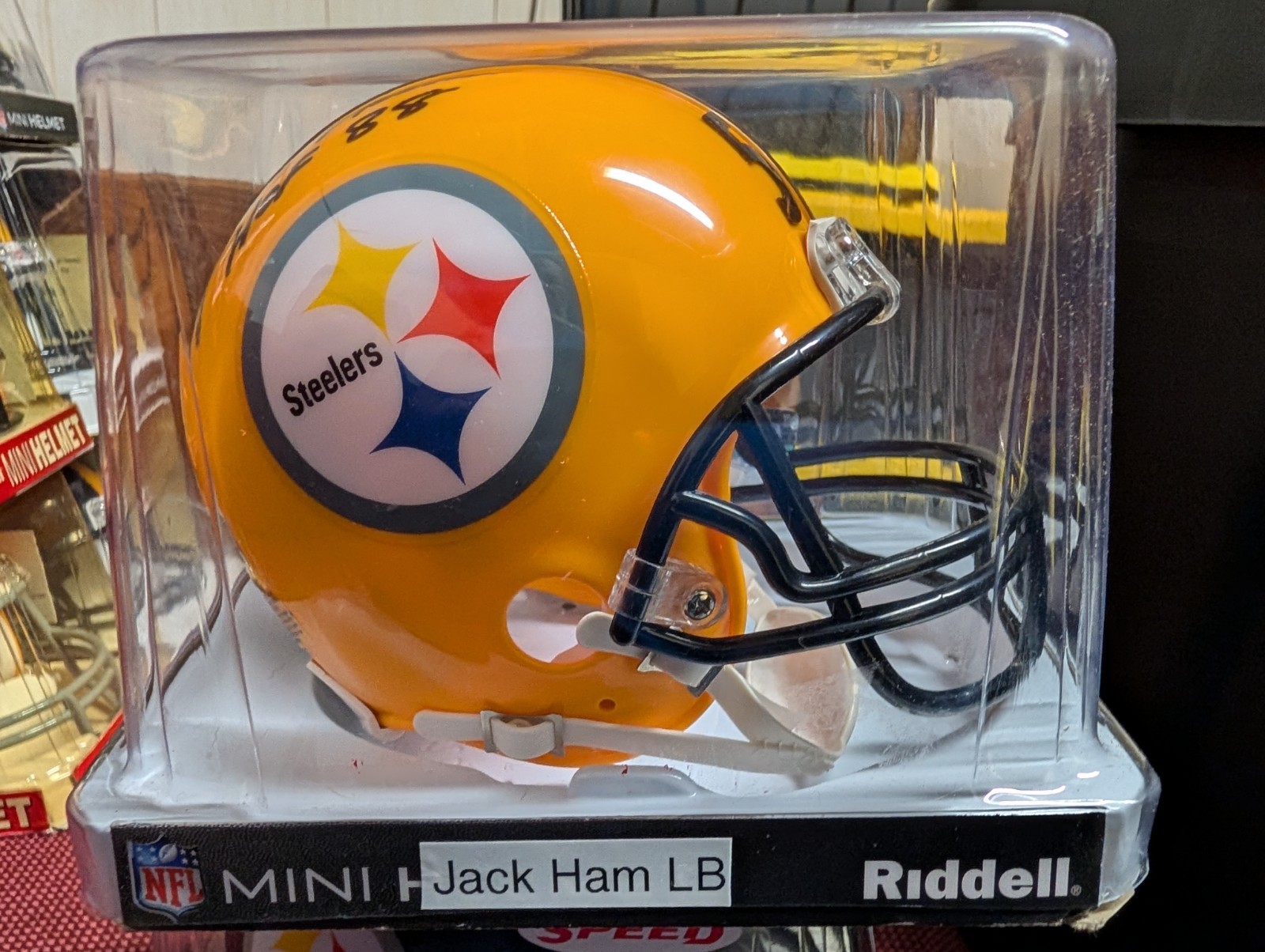 Pittsburgh Steelers autographed signed Yellow mini helmet Coa BAS Jack Ham 