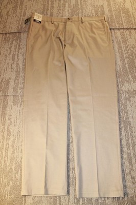 Haggar Iron Free Premium Khaki Pants Mens 38x32 Beige Straight Leg Stretch