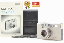 Double Teeth Unused w/Case Contax T3 Titan Silver 35mm Film Camera From JAPAN