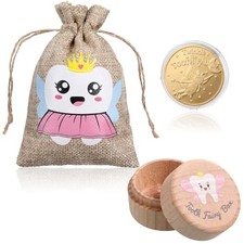 3 Pcs Tooth Fairy Box Teeth Keepsake Storage Boxs Cute Carved Wooden Box with