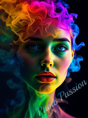 Foto A4 Portrait Frau Abstrakt Malerei Kunst Poster Kunstdruck Deko (4102)