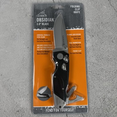 Gerber Obsidian Multi Tool 3  Folding Pocket Knife w/ Plunge Lock New Old Stock