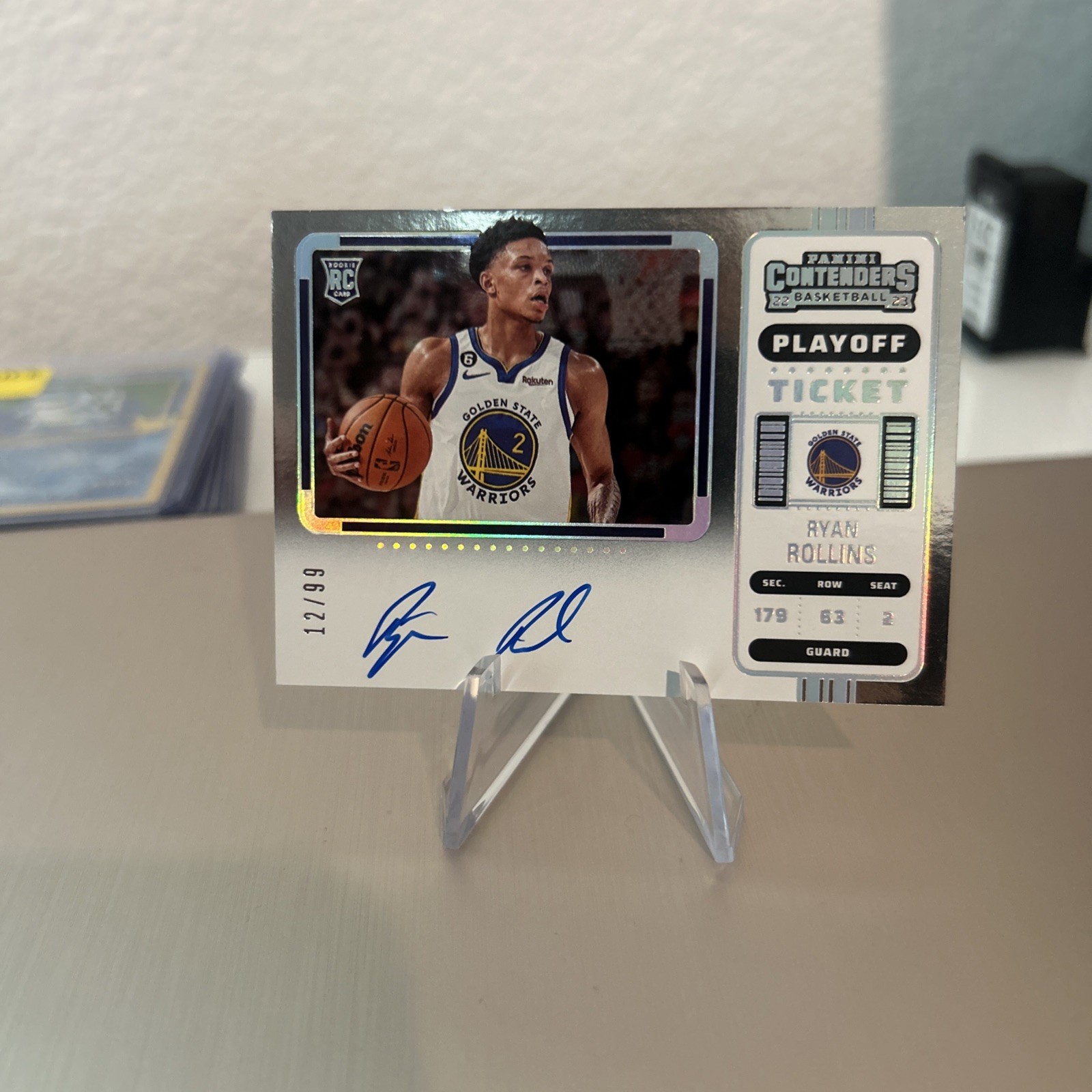 2022-23 Panini Contenders Ryan Rollins RC Variation-Playoff Auto /99 PSA 9!! view 1