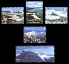 Iceland: 2007 Glaciers (1105-1109) MNH