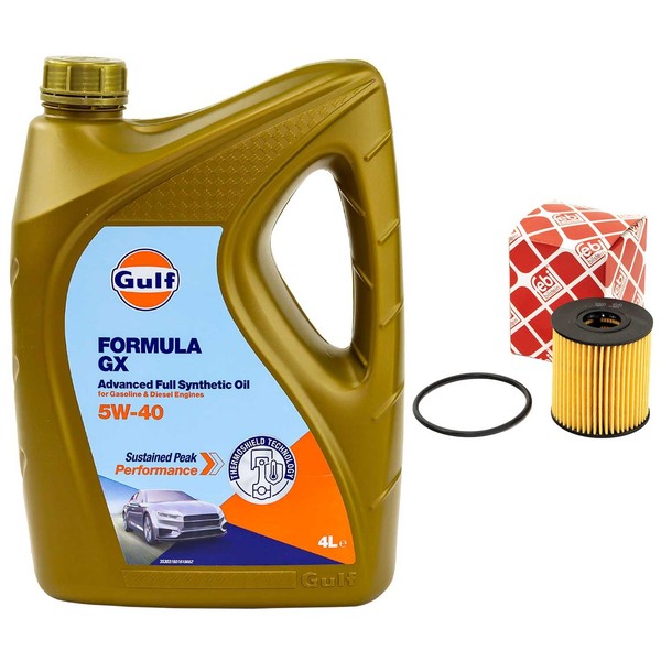 MotoröL Set Gulf Formula GX 5W-40 4 Liter + ÖLfilter FüR Citroen Peugeot Partner-image
