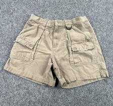 Vintage Columbia PFG Cargo Shorts Mens Large Khaki Beige Cotton Fishing Elastic
