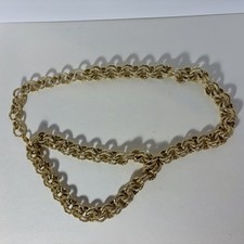 Vintage Gold Tone Textured Chain Link Belt Heavy Statement Adjustable 37  