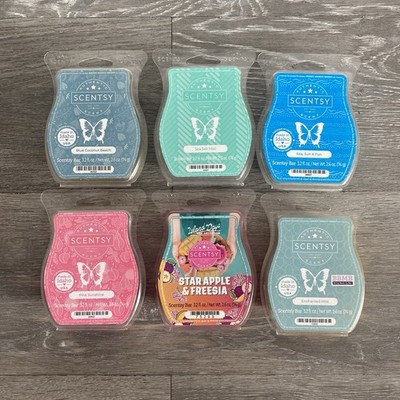 Scentsy Wax Bars Melts Lot 6 Summer Beachy Scents Smells Sea Sun ALL NEW BBMB