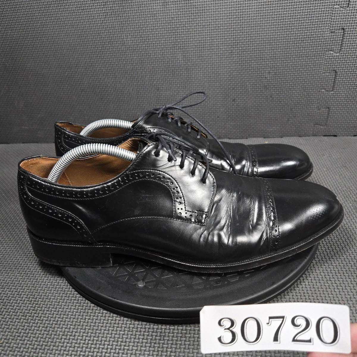Johnston & Murphy Shoes Mens Size 10.5 Black Leather Cap Toe 