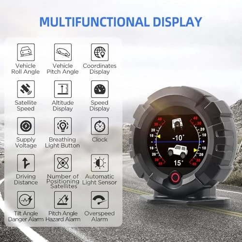 GPS Speedometer Inclinometer Off-Road Angle Slope Meter Altimeter Tilt Car - Image 4 of 4