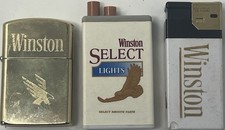Winston Lighter Lot of 3 Select Eagle Engraved Logo Select Metal Plastic