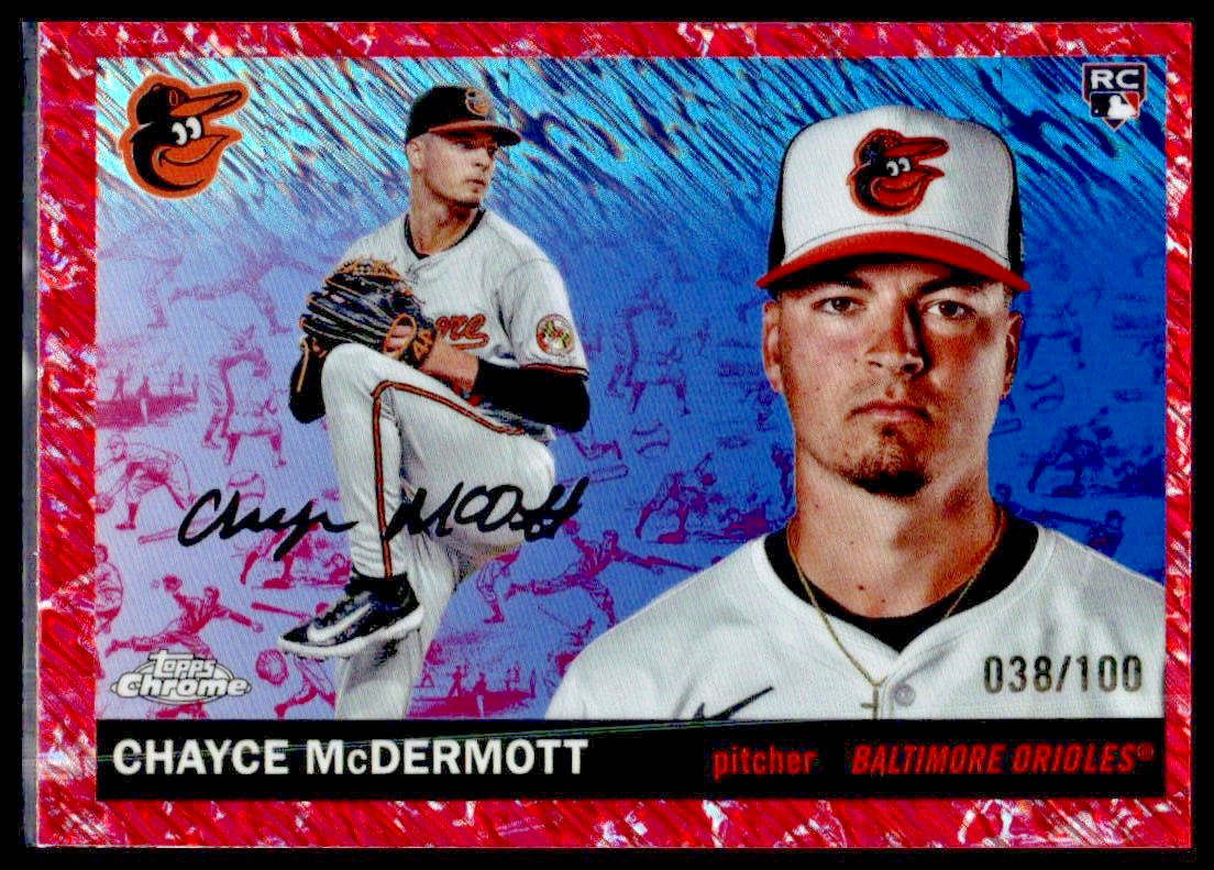 2025 Topps Chrome Platinum #245 Chayce McDermott RC Toile Cream Fuchsia /100
