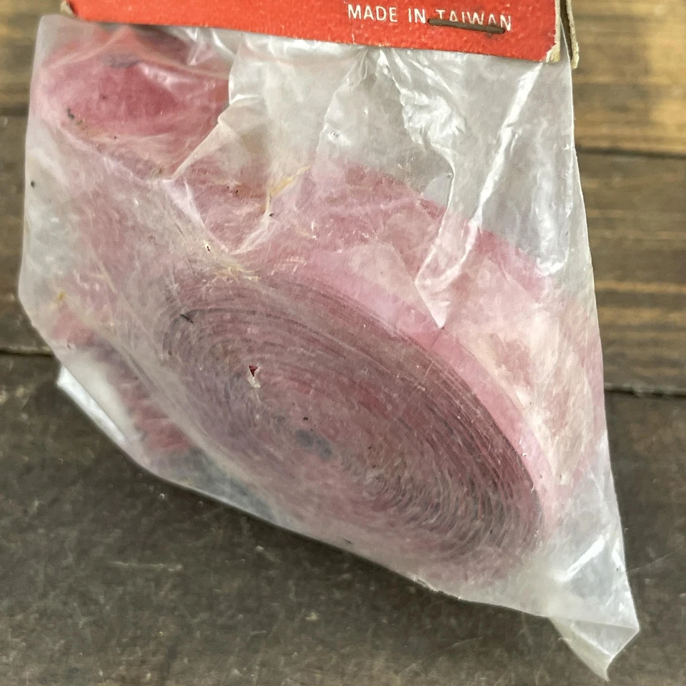 Vintage Buckeye Bike Handlebar Tape Drop Bar Plugs Red NOS New Ribbon 70s - Image 3 of 4