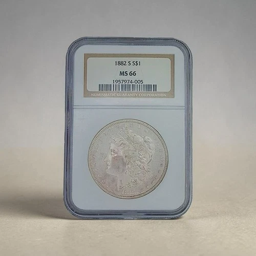 1882-S Morgan Silver Dollar Coin NGC MS 66 ** Very High Grade Proof-Like Look!