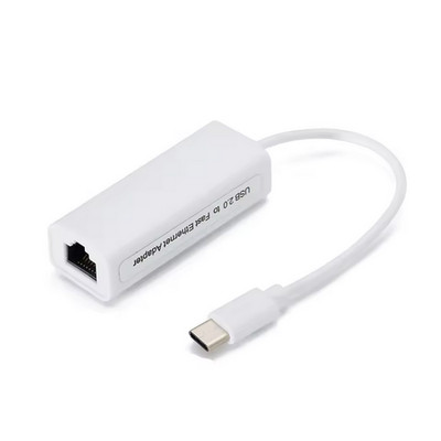 Lan Adapter Splitter USB C auf RJ45 Ethernet Hub Kabel Mac USB-C Netzwerk Weiß