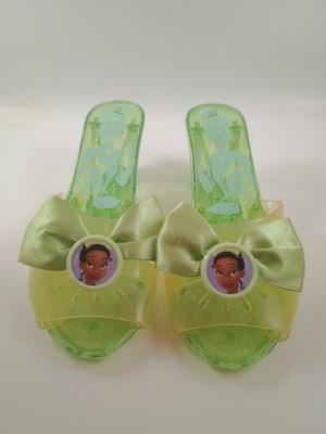 Disney Princess ''Tiana'' Glittery Jelly Dress up Shoes SLIP ON TODDLER 7''