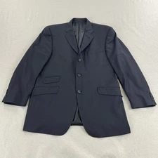 Burberry London Blazer Jacket Mens 42 Regular Navy Blue Wool Bond Street Classic