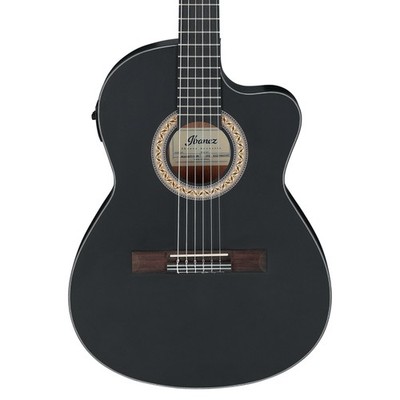 Ibanez GA5MHTCE Thinline A/E Classical Guitar, Sapele Top, Weathered Black