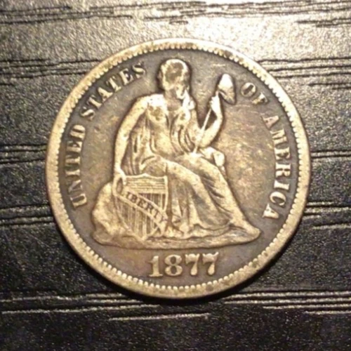 1877 Seated Liberty Dime, VF. Great for a Collection! A118