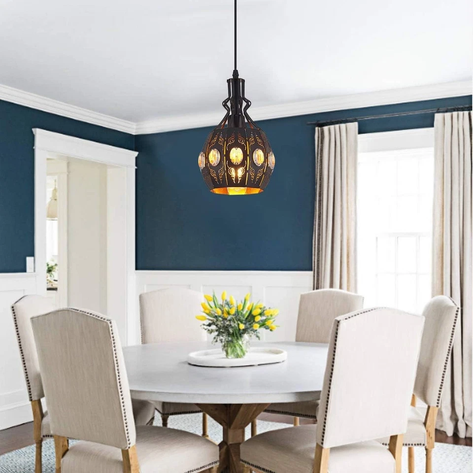 Dimmable Industrial Pendant Light with Plug-in Cord - Vintage Charm Unleashed - Image 4 of 4