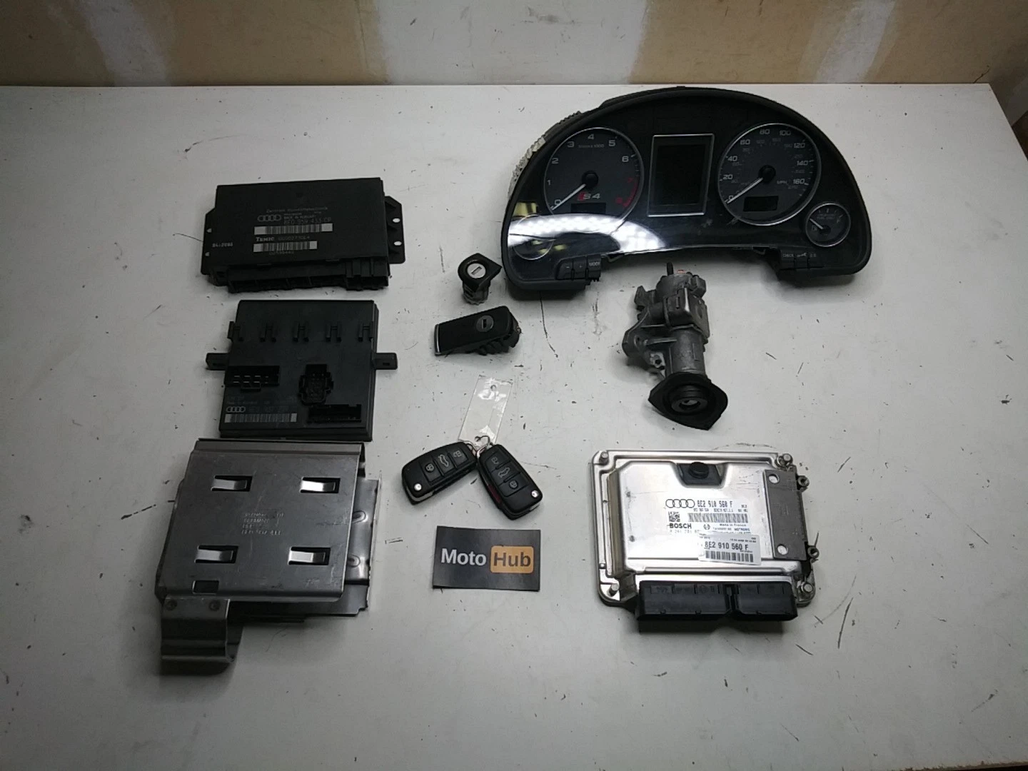 06-08 AUDI S4 4.2L V8 6 S/T ECU IGNITION LOCK KEY BCM COMPLETE SET 137,186 MILES