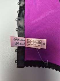 Agent Provocateur Purple Satin Corset Bustier | Polka Dot Mesh Lingerie US 34B