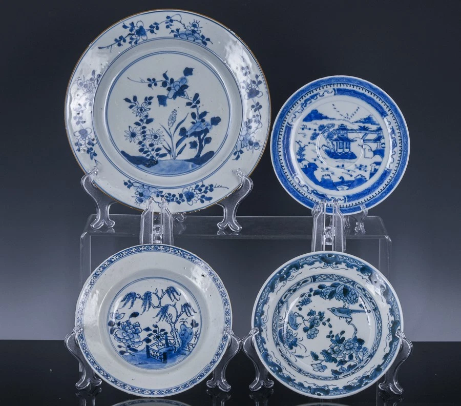 古董蓝色陶瓷中国盘子| eBay