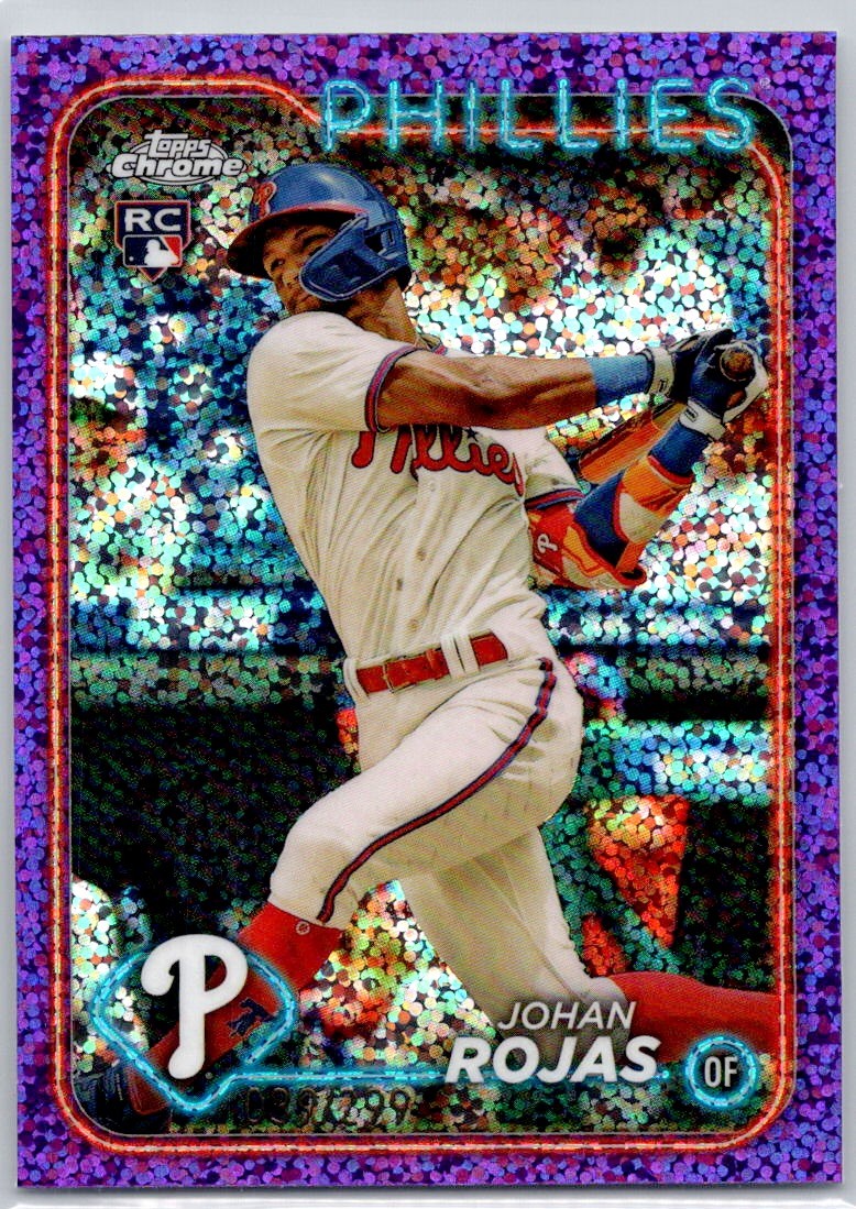 2024 Topps Chrome Purple Speckle Refractors #273 Johan Rojas #/299 RC Phillies