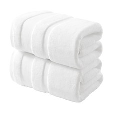 Bath Towels Set 100 Cotton Extra Large 35x70 Inches 800G Set of 2 White