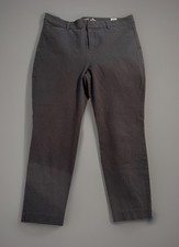 Old Navy Dress Pants Women's 14 Gray Stretch Pixie High-Rise Secret Slim Pockets