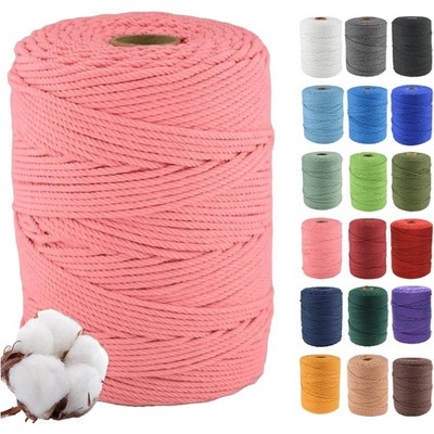 Macrame Baumwollkordel 4mm 300m 4-Fach Verdrillt für DIY Basteln Wandbehänge