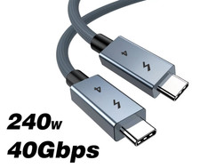 Thunderbolt 4 USB-C Cable 240W Fast Charging 40Gbps USB4 Type-C for MacBook iPad