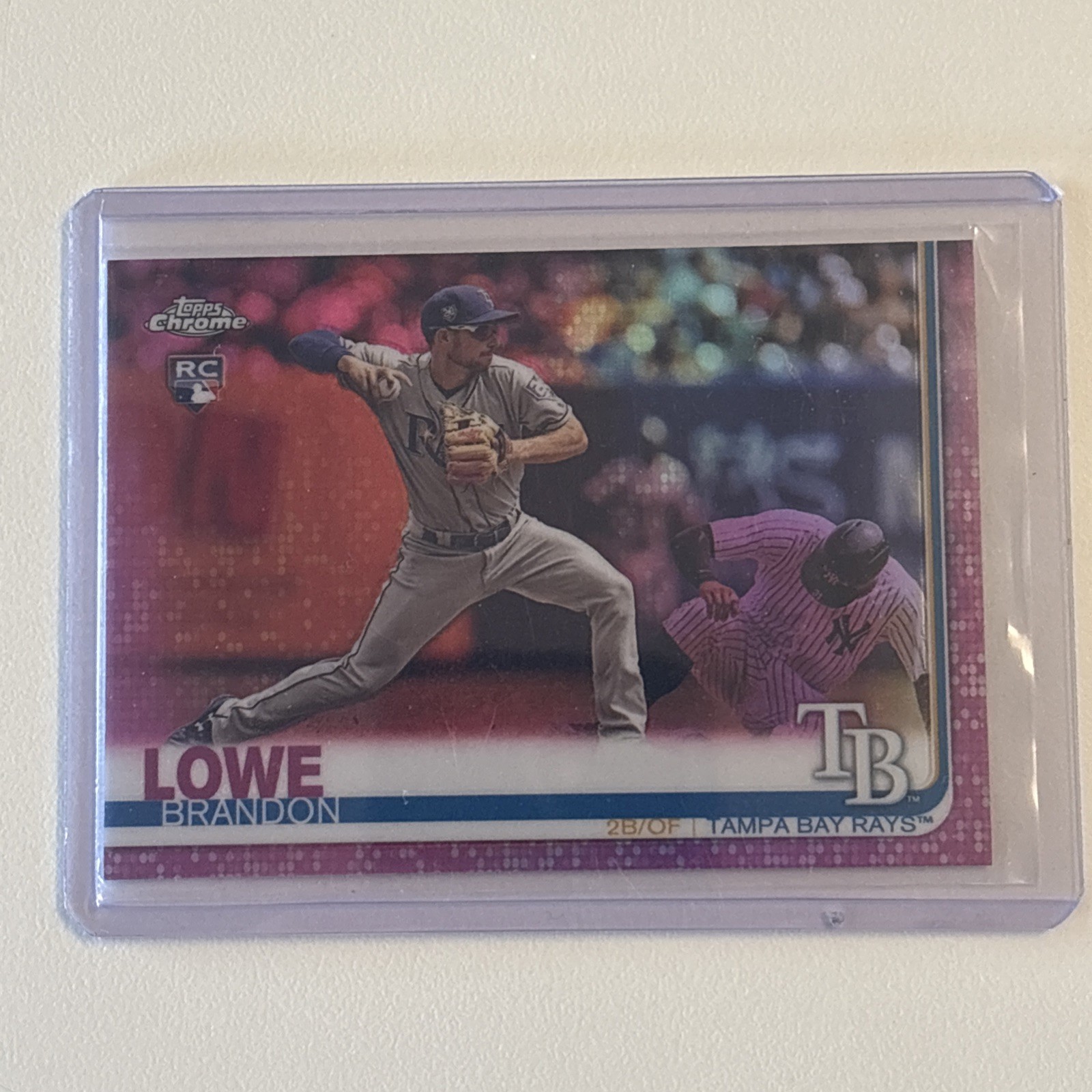 2019 Topps Chrome - Brandon Lowe #151 Pink Refractor (RC)