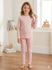 Hanna Andersson Girls Size 8 Blush Pink & Mauve Rainbow Pajama Set