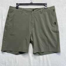 Quicksilver Amphibian Hybrid Board Shorts Green Size 38 Pockets Zip/Button