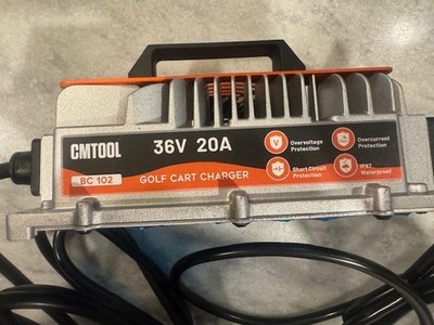 CMTOOL 36V 20A Golf Cart/Lead Acid Charger Crowfoot Plug Fit For EZGOYamaha IP67