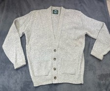 Jantzen VTG Gray Knitted Wool Blend Cardigan Sweater Made In USA Size Medium